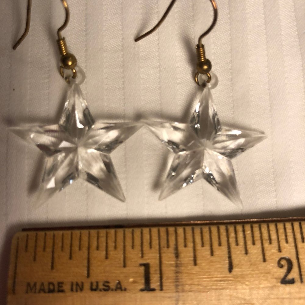 Crystal Look Star Earrings - Picture 5 of 5